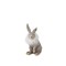 6.5” Taupe & Gold Feather Collar Bunny Figurine – Luxury Easter Home Décor